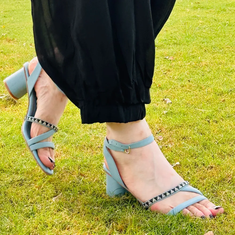 Sky Blue Strapy Sandals